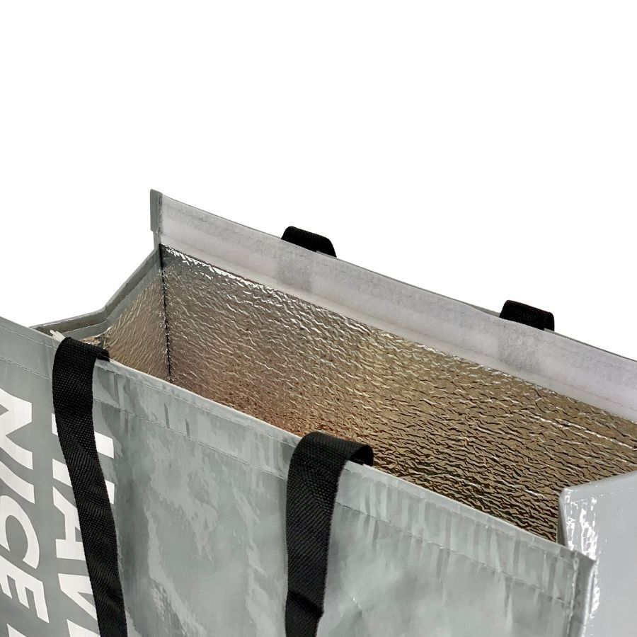 Laminated cooler bag insulated with logo – Gray color